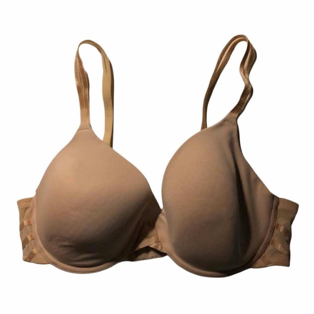 #3418-5 34D Wacoal Simple & Serene Contour Underwire Plunge T-Shirt Bra 85337